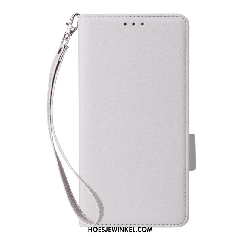 Leren Hoesje Xiaomi Redmi Note 14 Pro 4g Lychee Kunstleren Bandje Bescherming Hoesje