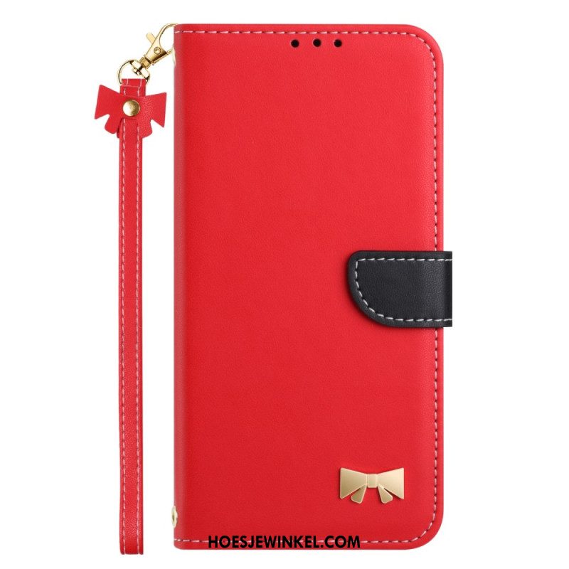 Leren Hoesje Xiaomi Redmi Note 14 Pro 4g Strikje Met Bandje