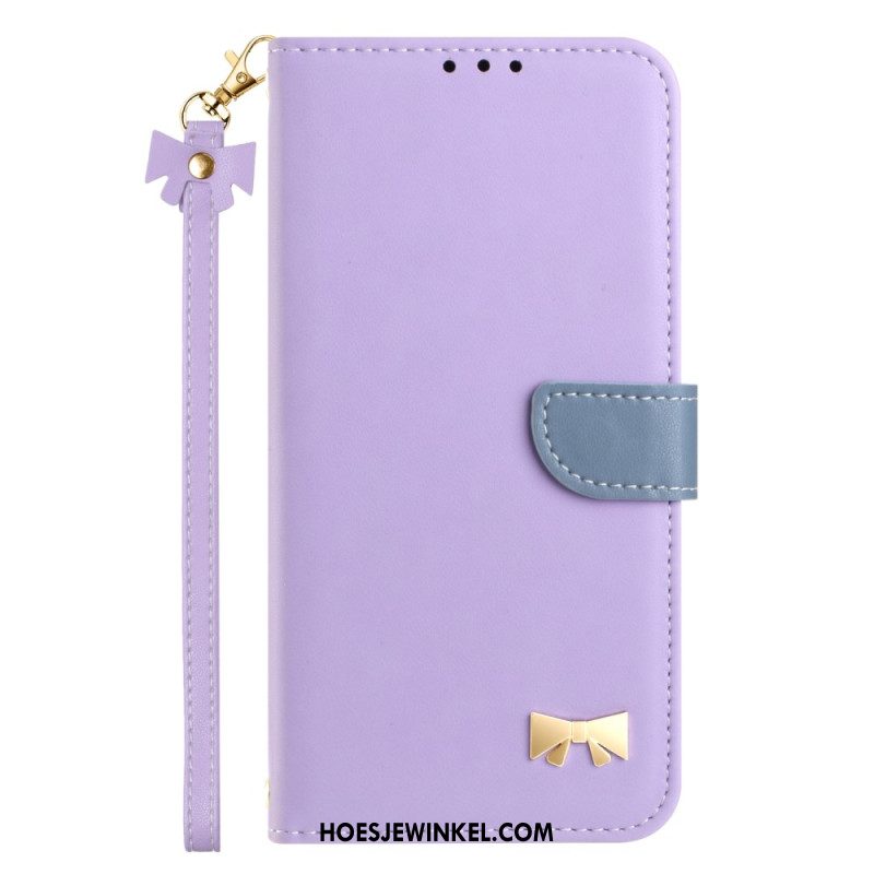 Leren Hoesje Xiaomi Redmi Note 14 Pro 4g Strikje Met Bandje