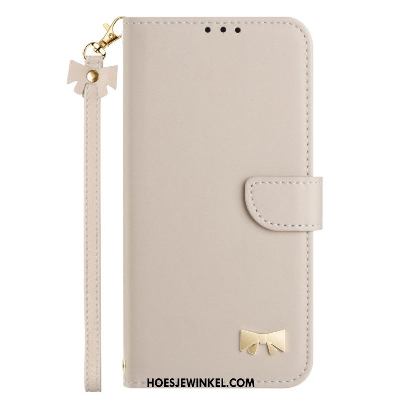 Leren Hoesje Xiaomi Redmi Note 14 Pro 4g Strikje Met Bandje