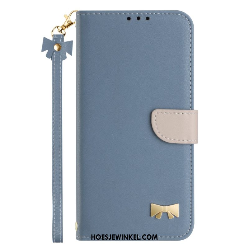 Leren Hoesje Xiaomi Redmi Note 14 Pro 4g Strikje Met Bandje