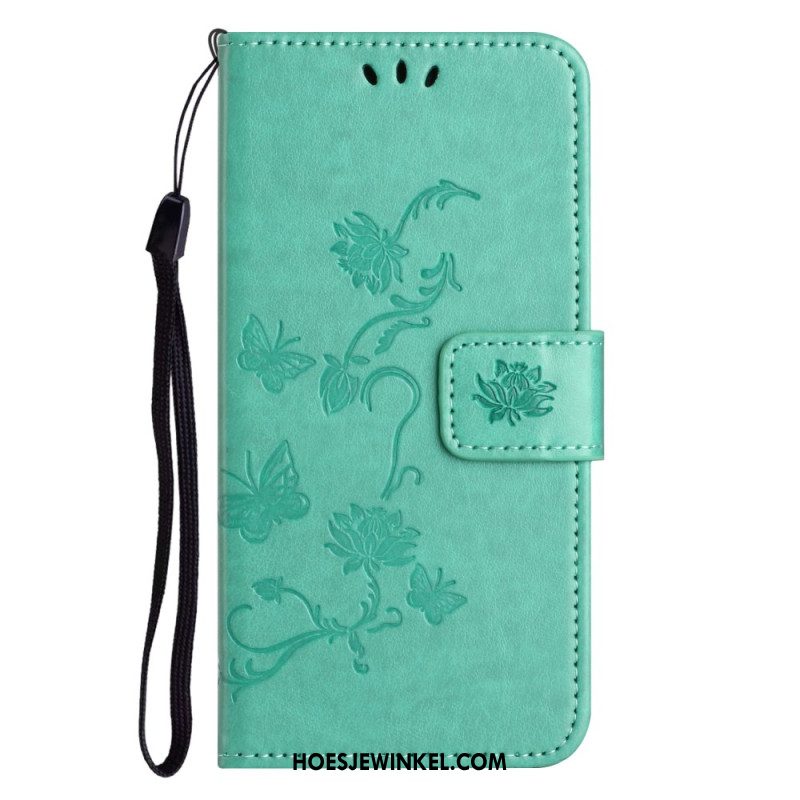 Leren Hoesje Xiaomi Redmi Note 14 Pro 5g Bloemenprint Bescherming Hoesje