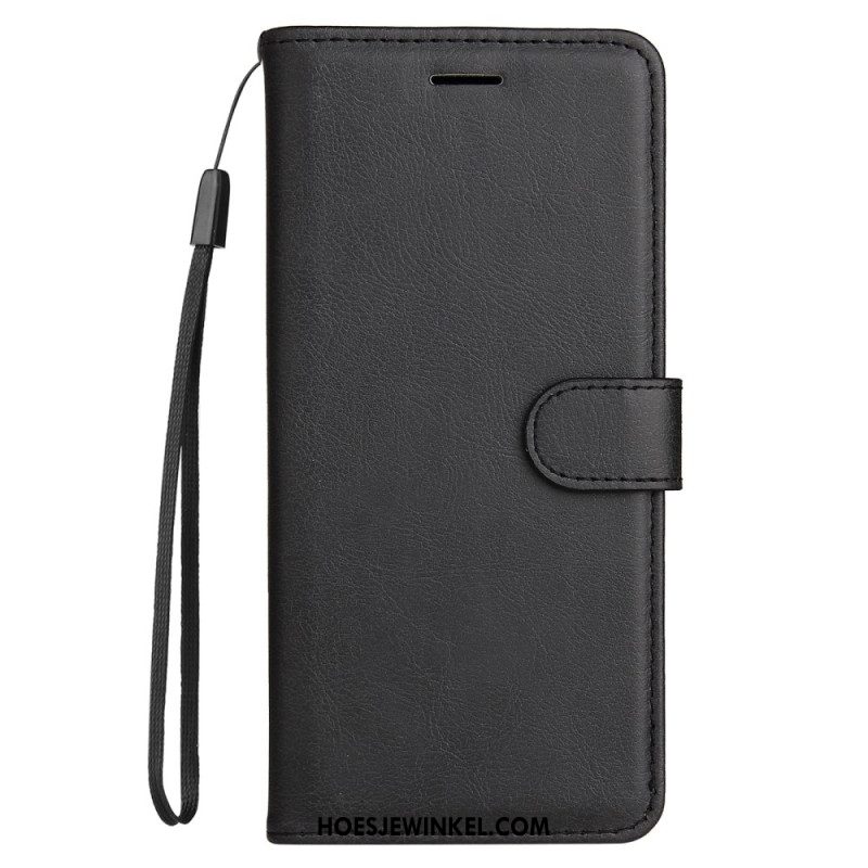 Leren Hoesje Xiaomi Redmi Note 14 Pro 5g Effen Imitatieleer Bescherming Hoesje