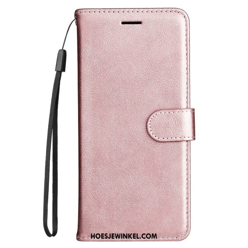 Leren Hoesje Xiaomi Redmi Note 14 Pro 5g Effen Imitatieleer Bescherming Hoesje