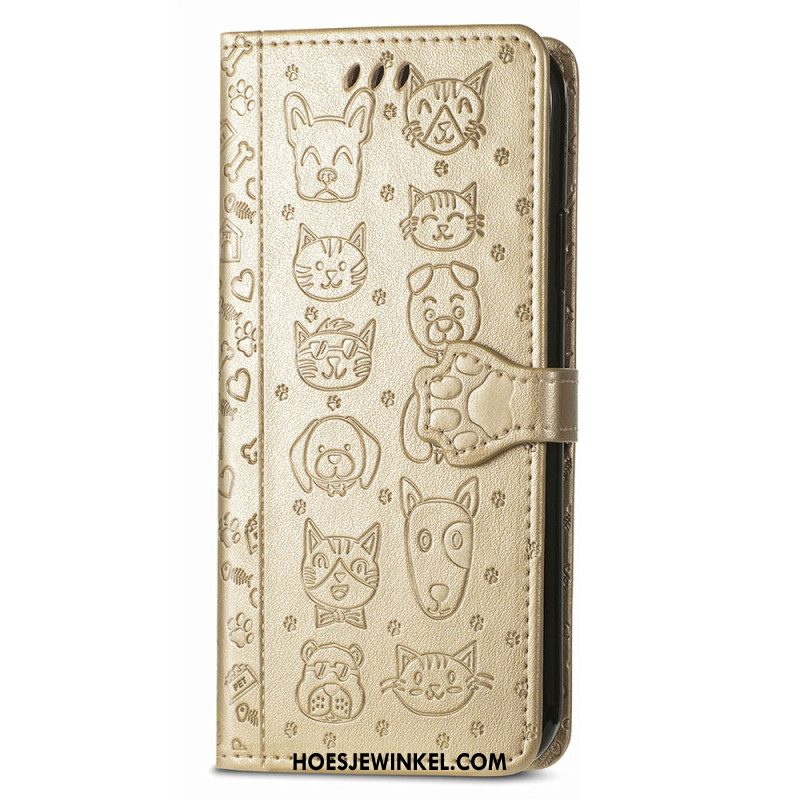 Leren Hoesje Xiaomi Redmi Note 14 Pro 5g Geanimeerd Dieren