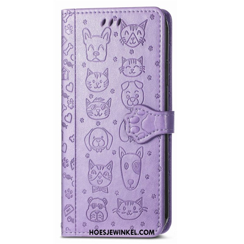 Leren Hoesje Xiaomi Redmi Note 14 Pro 5g Geanimeerd Dieren