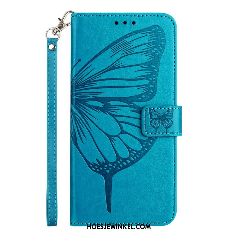 Leren Hoesje Xiaomi Redmi Note 14 Pro 5g Grafische Vlinder Bescherming Hoesje