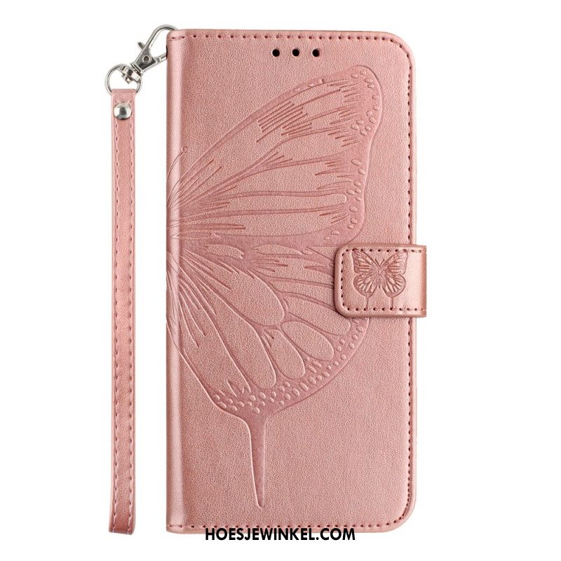 Leren Hoesje Xiaomi Redmi Note 14 Pro 5g Grafische Vlinder Bescherming Hoesje