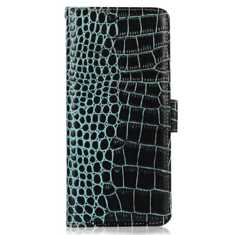 Leren Hoesje Xiaomi Redmi Note 14 Pro 5g Leer Met Krokodillenprint