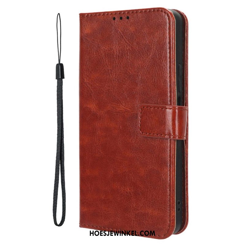 Leren Hoesje Xiaomi Redmi Note 14 Pro 5g Opvallend Imitatieleer Bescherming Hoesje