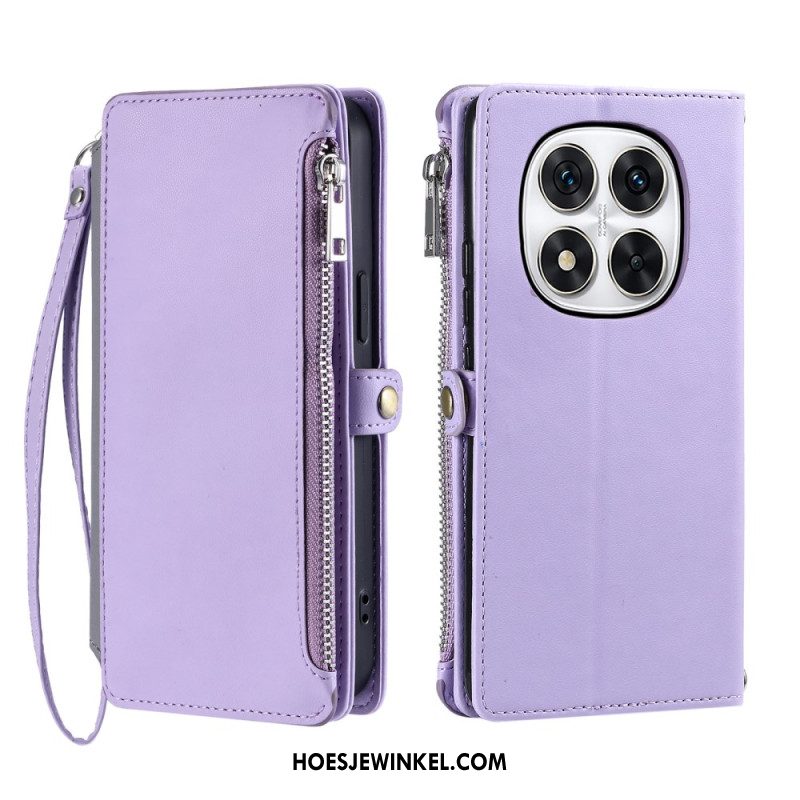 Leren Hoesje Xiaomi Redmi Note 14 Pro 5g Portemonnee Met Riem Bescherming Hoesje