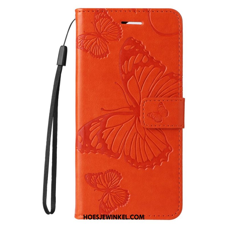 Leren Hoesje Xiaomi Redmi Note 14 Pro 5g Reuzenvlinders Bescherming Hoesje