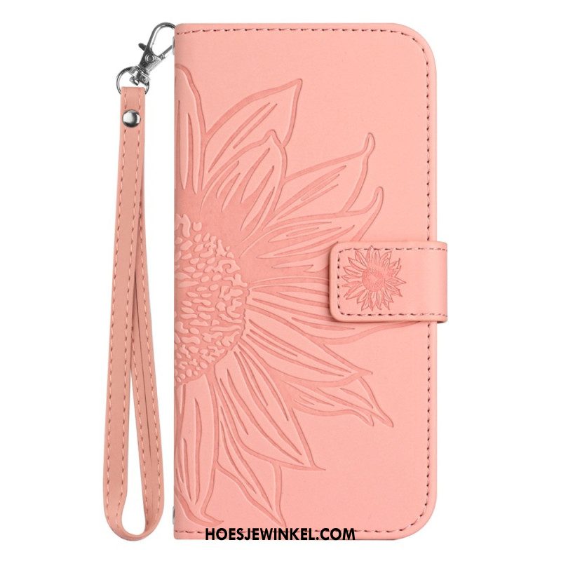 Leren Hoesje Xiaomi Redmi Note 14 Pro 5g Zonnebloemprint