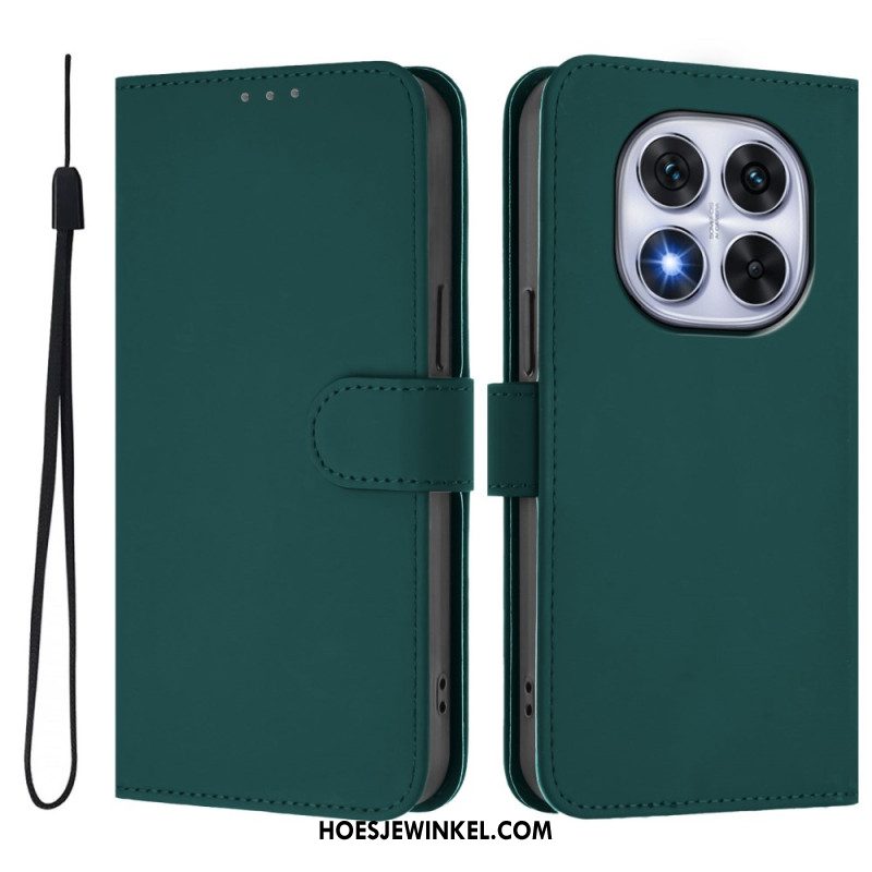 Leren Hoesje Xiaomi Redmi Note 14 Pro Plus 5g Effen Leerstijl Bescherming Hoesje