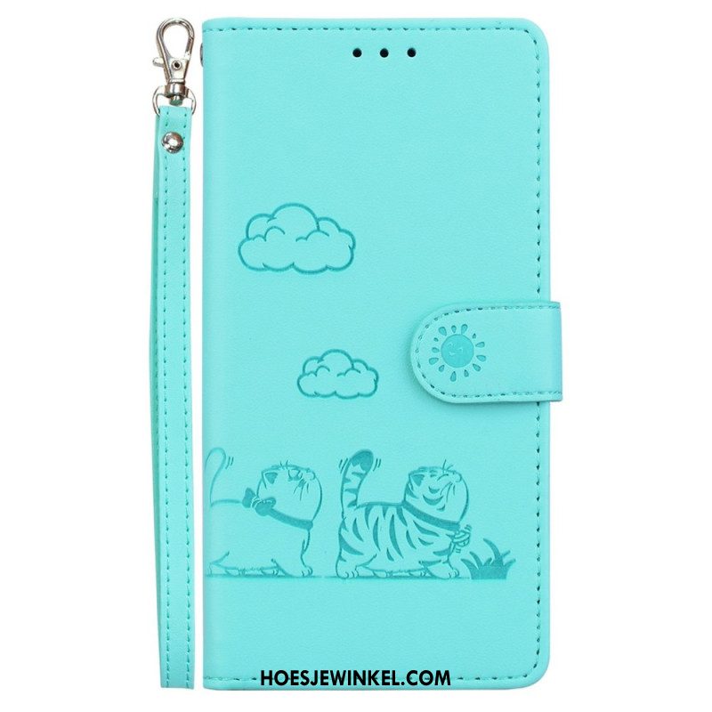 Leren Hoesje Xiaomi Redmi Note 15 5g Rfid-blokkerend En Kittenpatroon