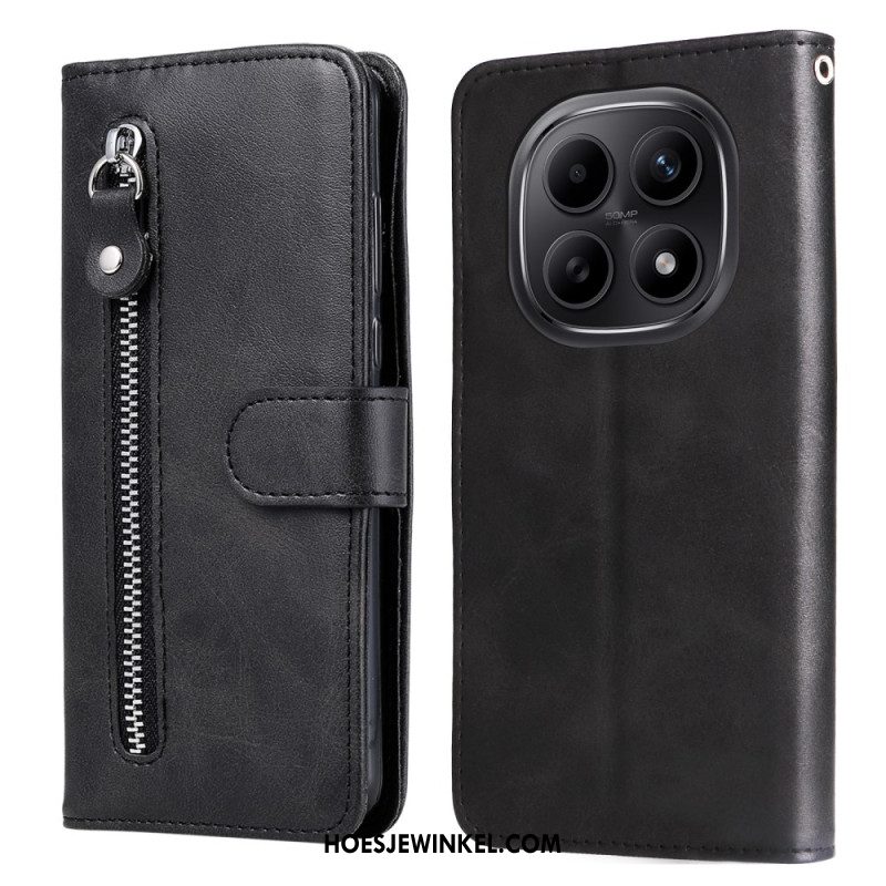 Leren Hoesje Xiaomi Redmi Note 15 5g Vak Met Rits Bescherming Hoesje