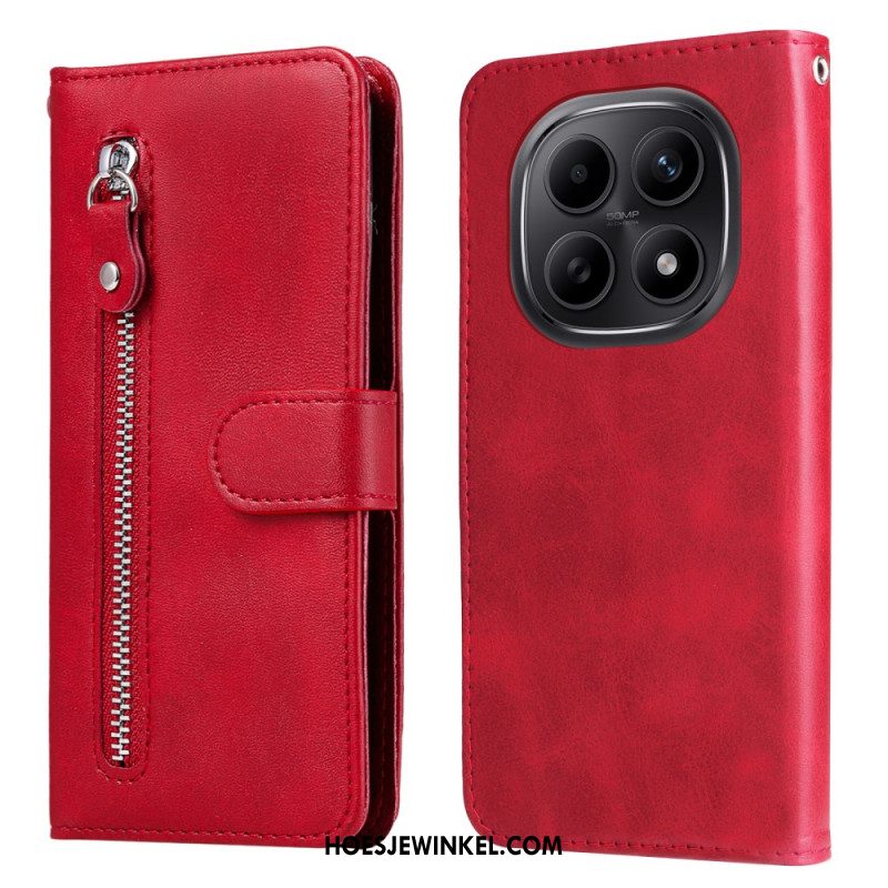 Leren Hoesje Xiaomi Redmi Note 15 5g Vak Met Rits Bescherming Hoesje