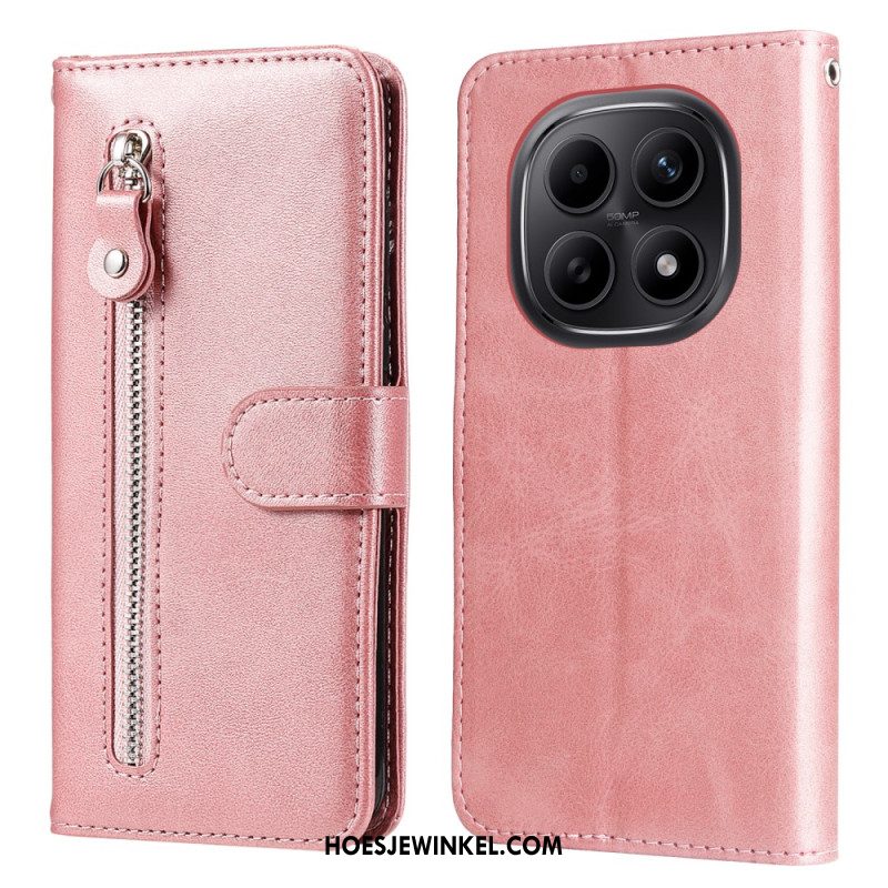 Leren Hoesje Xiaomi Redmi Note 15 5g Vak Met Rits Bescherming Hoesje