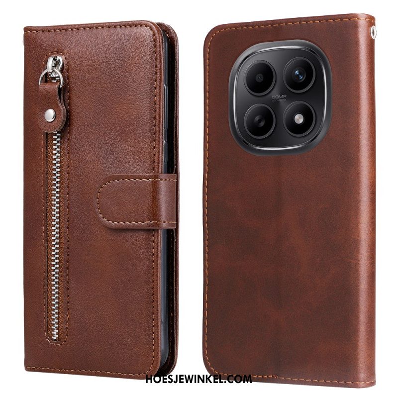 Leren Hoesje Xiaomi Redmi Note 15 5g Vak Met Rits Bescherming Hoesje