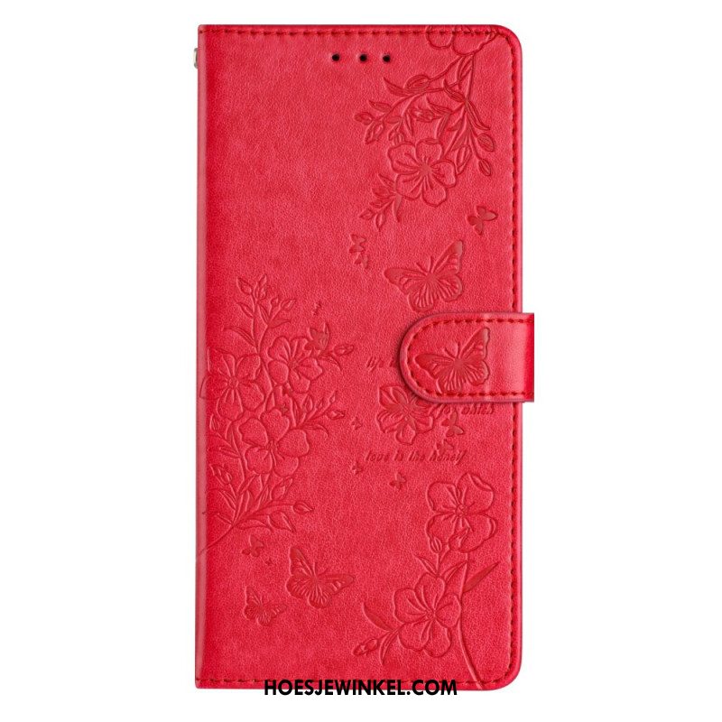 Leren Hoesje Xiaomi Redmi Note 15 Pro 5g Bloemengravure Bescherming Hoesje