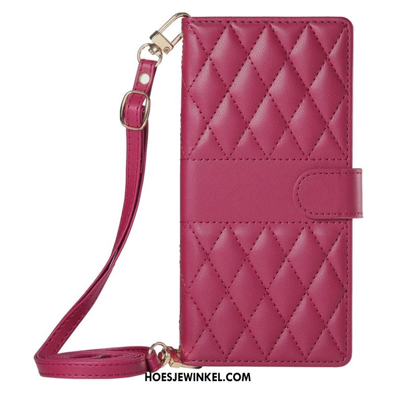 Leren Hoesje Xiaomi Redmi Note 15 Pro 5g Gewatteerd Met Bandjes