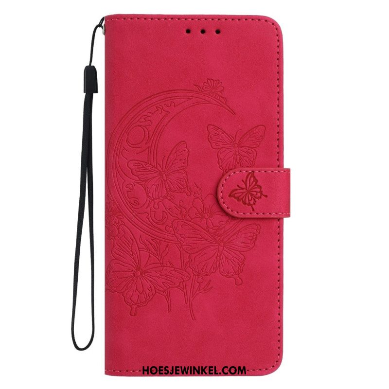 Leren Hoesje Xiaomi Redmi Note 15 Pro 5g Vlinder- En Bloemenpatroon Bescherming Hoesje
