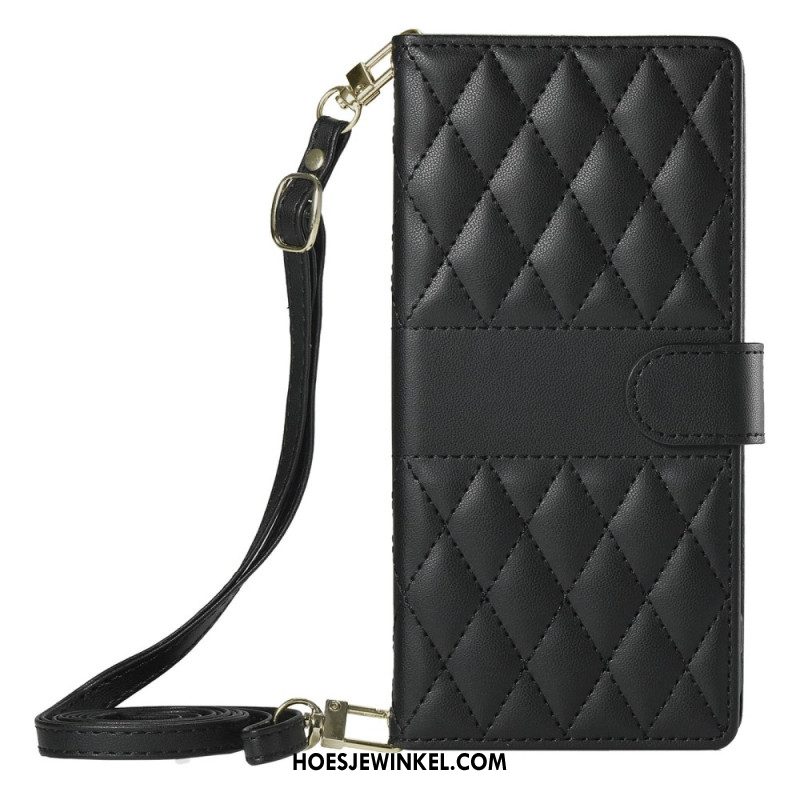 Leren Hoesje Xiaomi Redmi Note 15 Pro Plus 5g Gewatteerd Met Bandjes Bescherming Hoesje