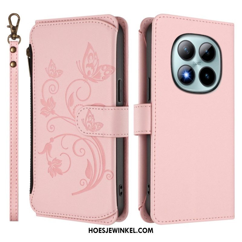 Leren Hoesje Xiaomi Redmi Note 15 Pro Plus 5g Portemonnee Met Bloemenprint Bescherming Hoesje