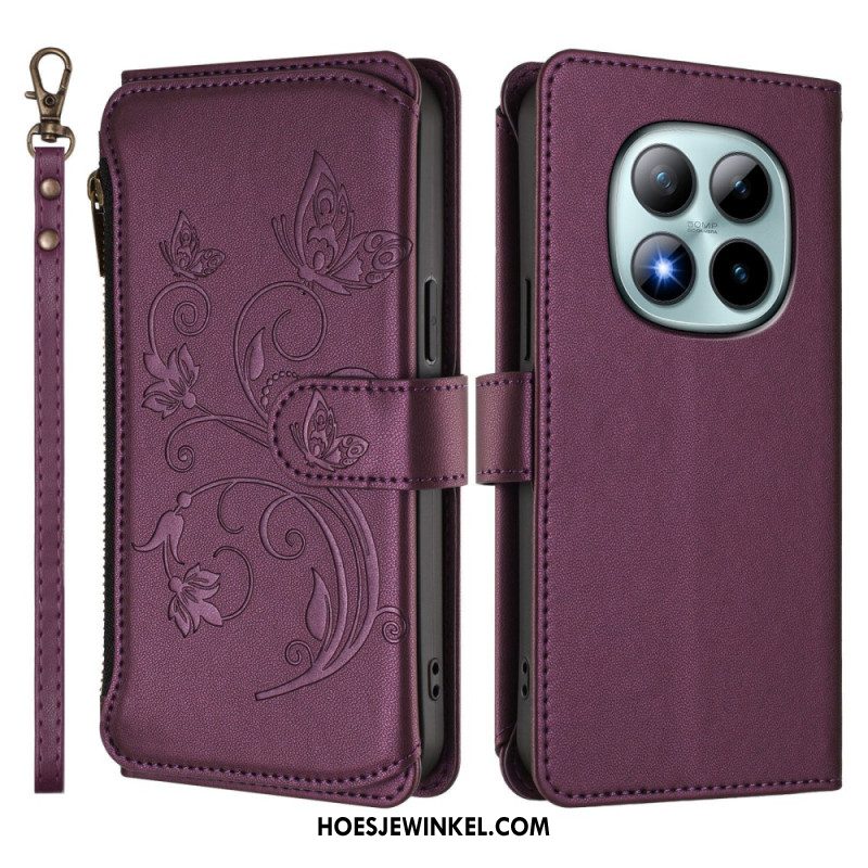 Leren Hoesje Xiaomi Redmi Note 15 Pro Plus 5g Portemonnee Met Bloemenprint Bescherming Hoesje