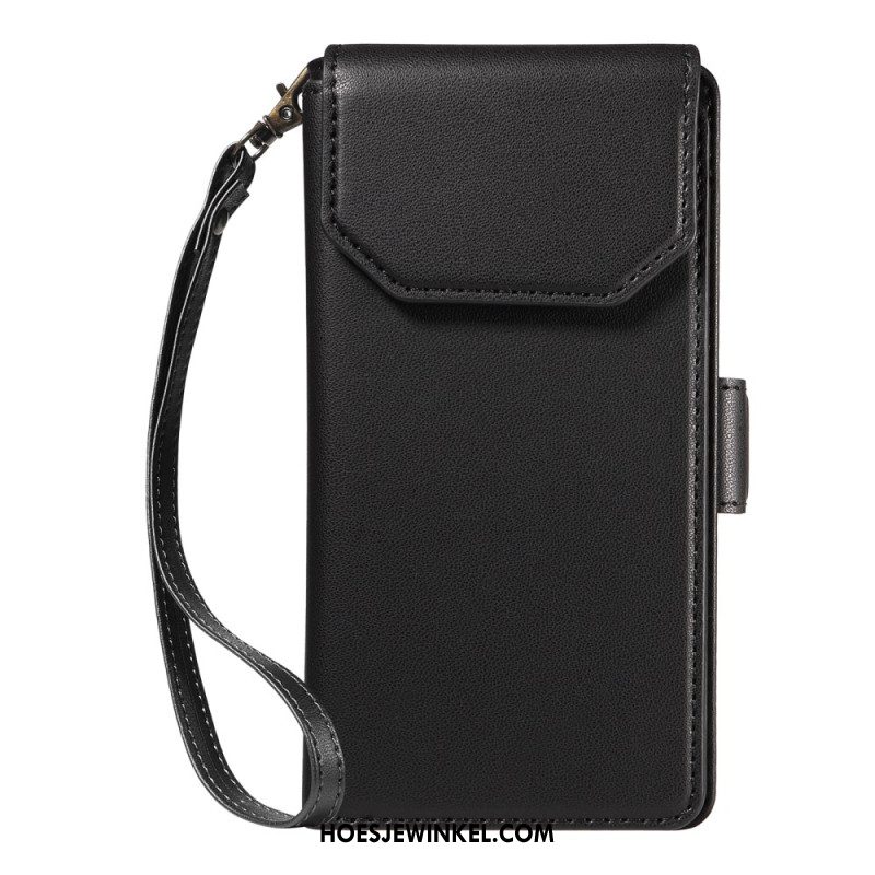 Leren Hoesje iPhone 17 Meerdere Kaartsleuven En Polsbandje Bescherming Hoesje
