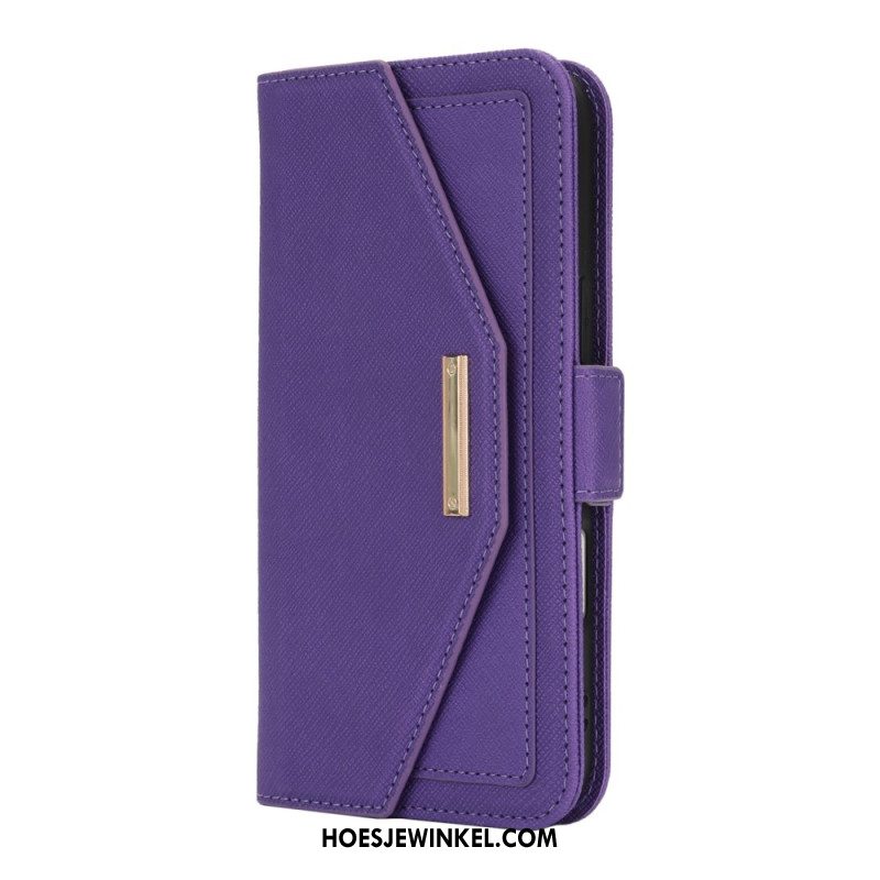 Leren Hoesje iPhone 17 Portemonnee Met Schouderband En Spiegel