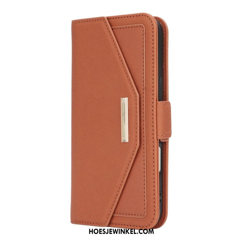 Leren Hoesje iPhone 17 Portemonnee Met Schouderband En Spiegel