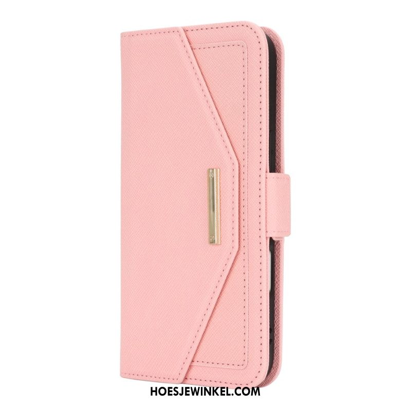 Leren Hoesje iPhone 17 Portemonnee Met Schouderband En Spiegel