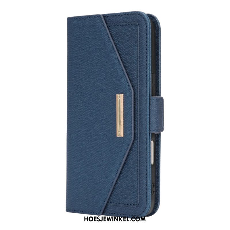 Leren Hoesje iPhone 17 Portemonnee Met Schouderband En Spiegel