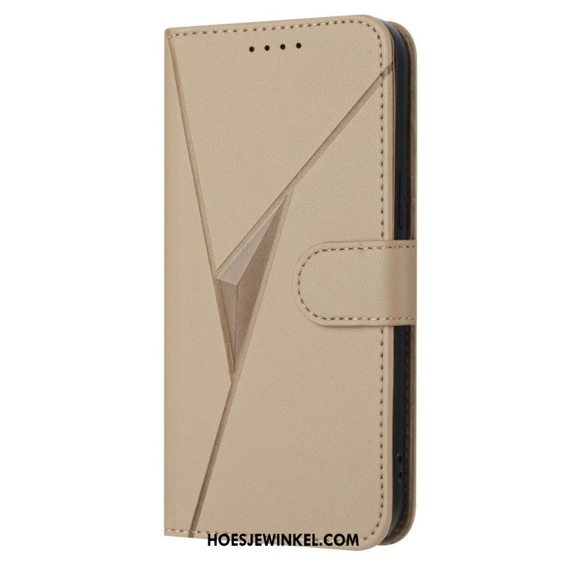 Leren Hoesje iPhone 17 Pro Driehoekige Opdruk