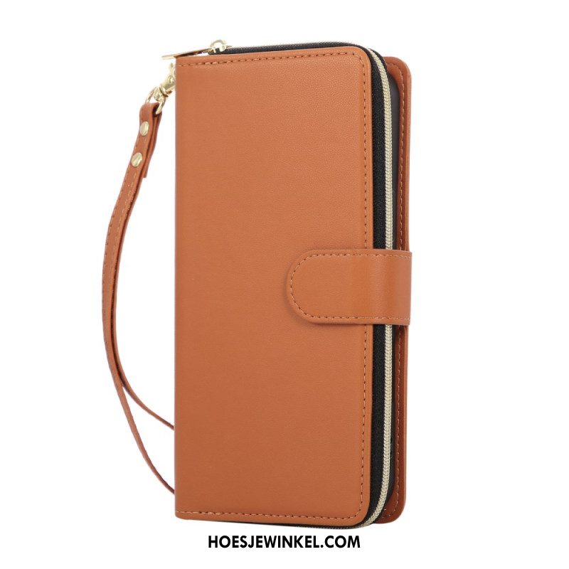 Leren Hoesje iPhone 17 Pro Monochroom Bandje