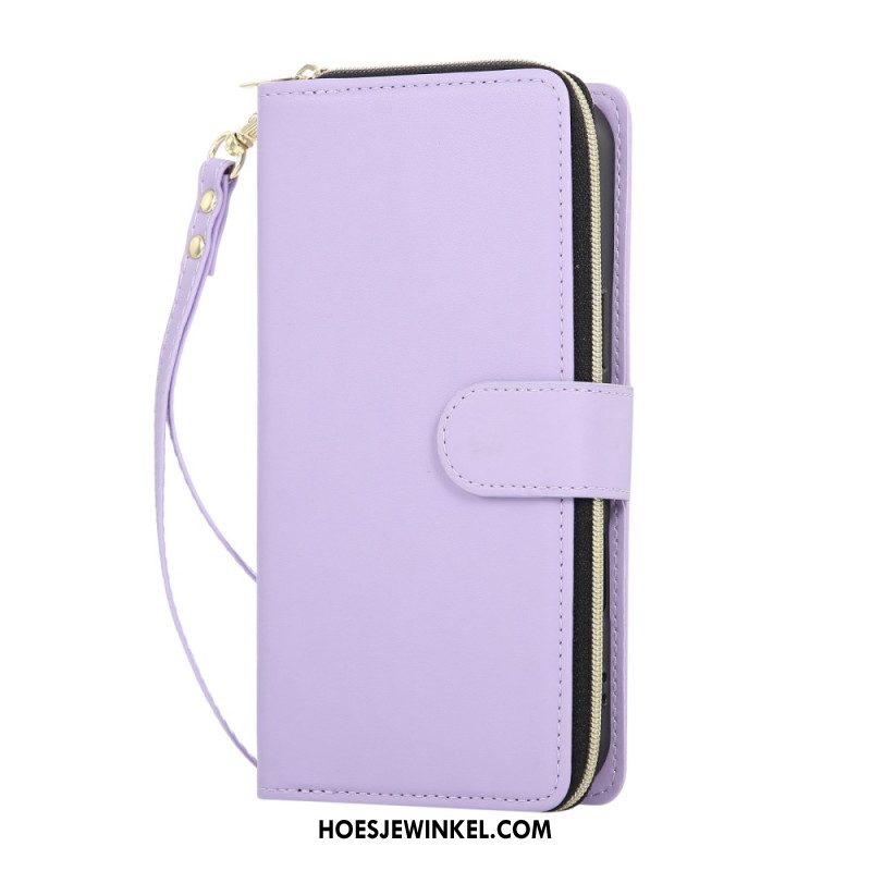 Leren Hoesje iPhone 17 Pro Monochroom Bandje