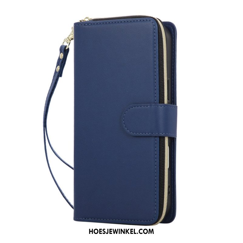 Leren Hoesje iPhone 17 Pro Monochroom Bandje