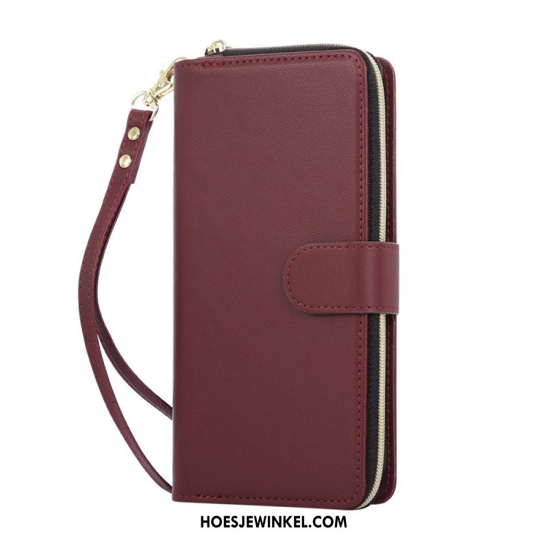 Leren Hoesje iPhone 17 Pro Monochroom Bandje