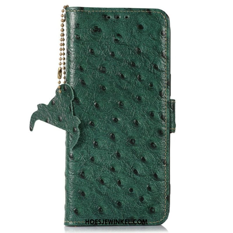 Leren Hoesje iPhone Air Rfid-blokkerend Struisvogelpatroon Bescherming Hoesje