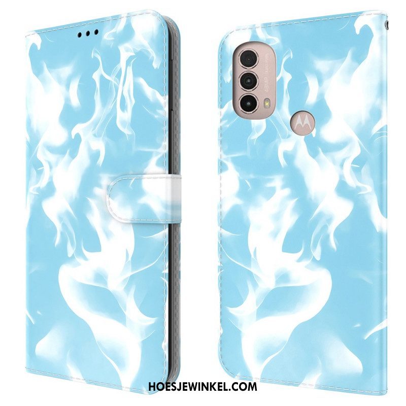 Leren Hoesje voor Moto E40 / E30 / E20 Abstract Patroon