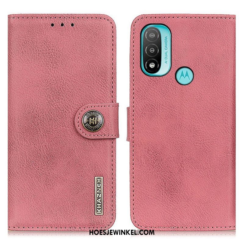 Leren Hoesje voor Moto E40 / E30 / E20 Imitatieleer Khazneh