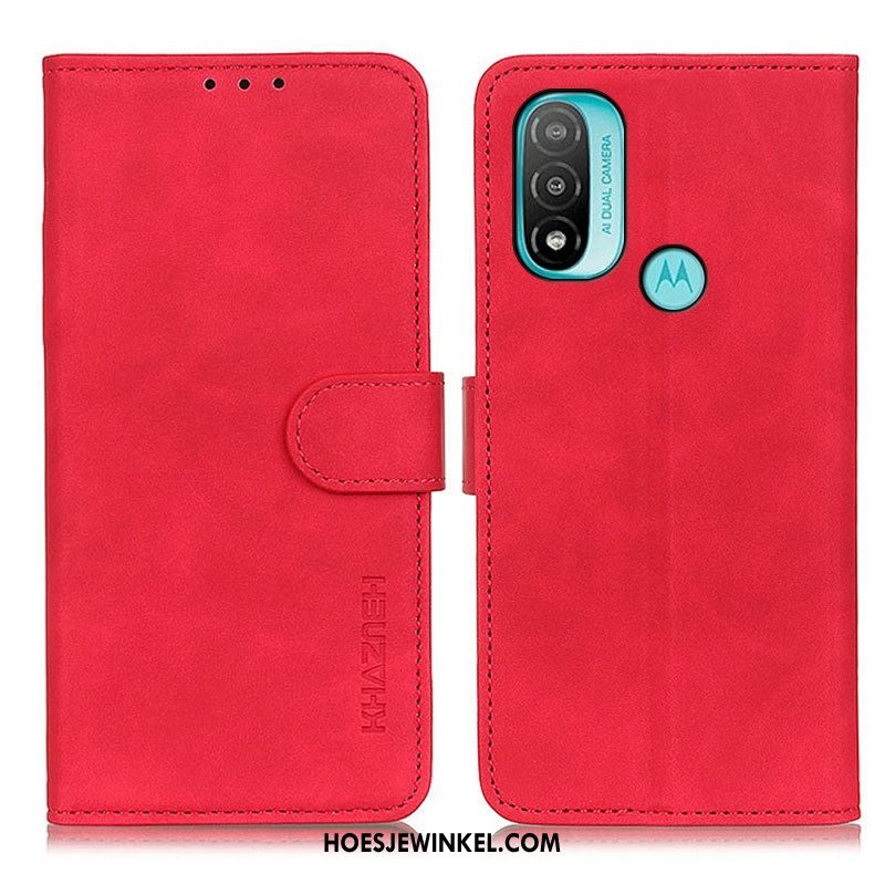 Leren Hoesje voor Moto E40 / E30 / E20 Khazneh Vintage Leereffect