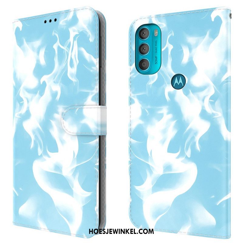 Leren Hoesje voor Moto G71 5G Abstract Patroon