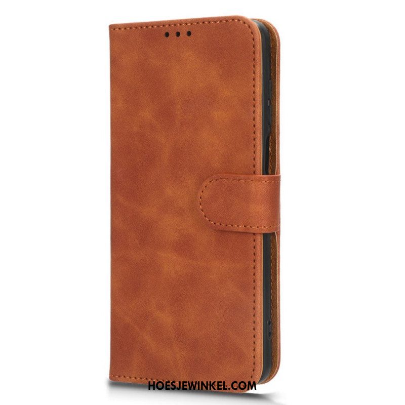 Leren Hoesje voor Moto G73 5G Skin-touch-gevoel
