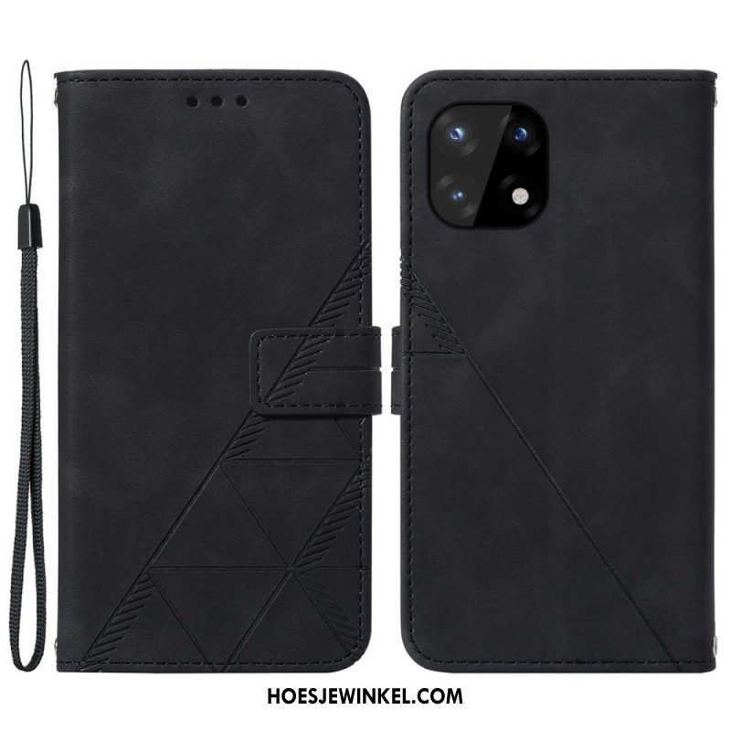 Leren Hoesje voor OnePlus 10 Pro 5G Piramide Leereffect