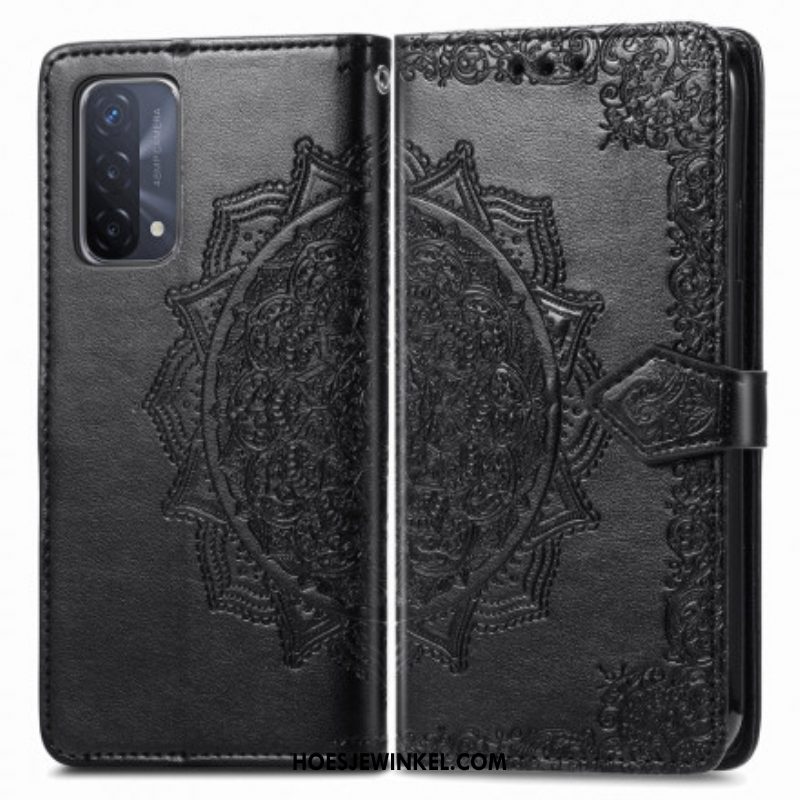 Leren Hoesje voor Oppo A54 5G / A74 5G Mandala Middeleeuwen