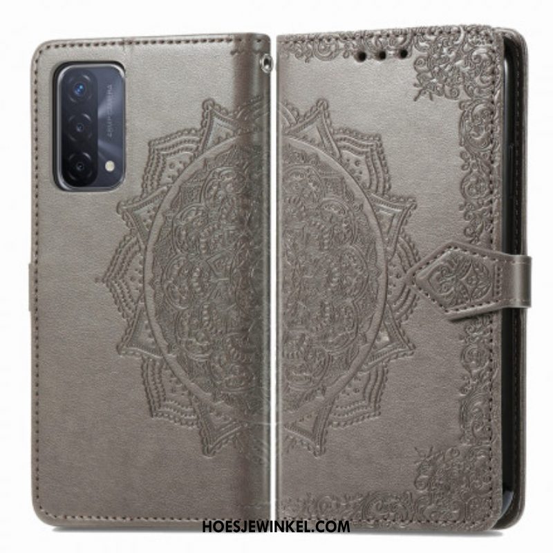 Leren Hoesje voor Oppo A54 5G / A74 5G Mandala Middeleeuwen