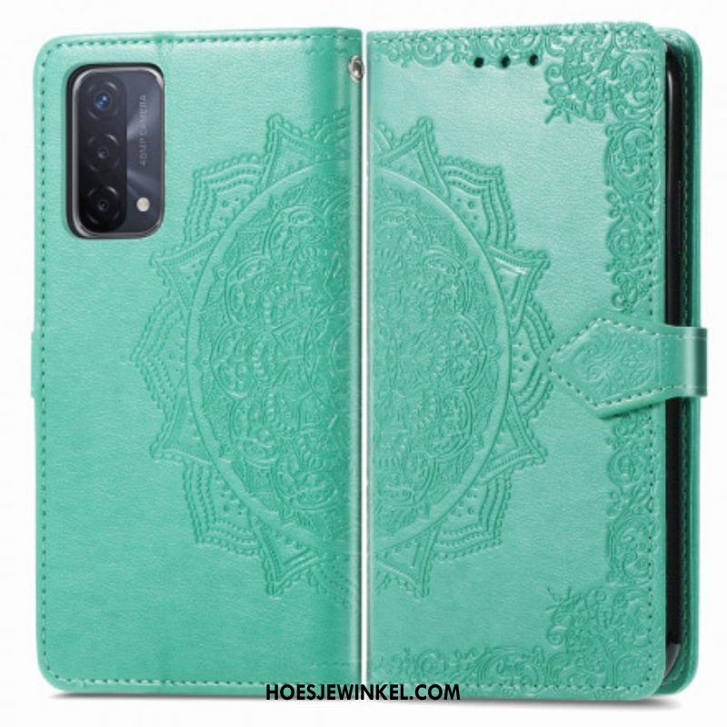 Leren Hoesje voor Oppo A54 5G / A74 5G Mandala Middeleeuwen