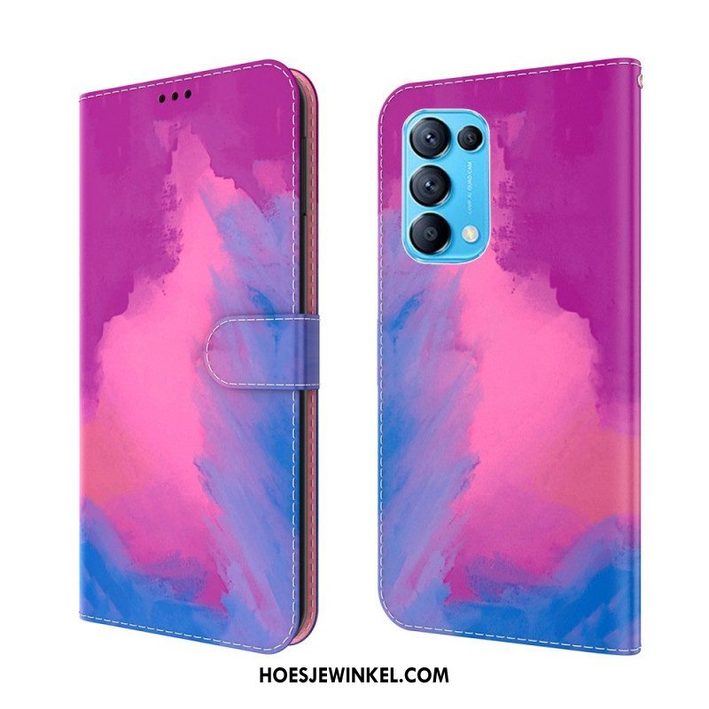 Leren Hoesje voor Oppo Find X3 Lite Waterverf